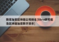 数家加密区块链公司排名[libra研究报告区块链加密数字货币]